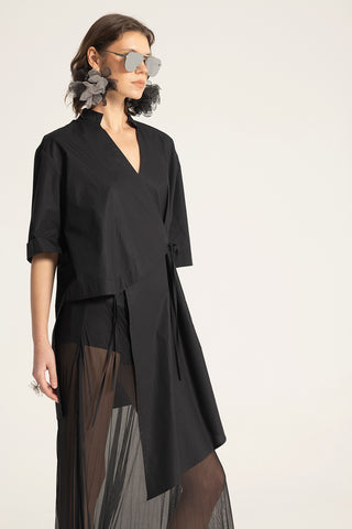 Kruvaze Asimetrik Gömlek