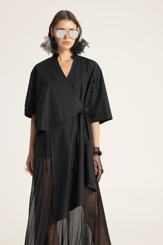 Kruvaze Asimetrik Gömlek