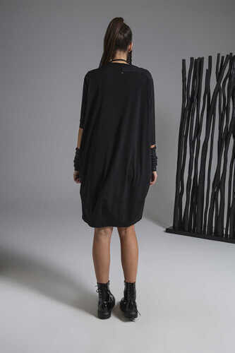3/4 SLEEVE DRESS WITH ROUND NECK - Thumbnail